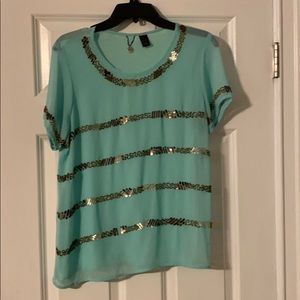 Sheer short sleeve top